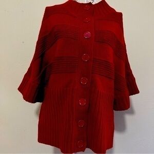 I.N. Studio red short sleeved cardigan, Size L. Like new condition.